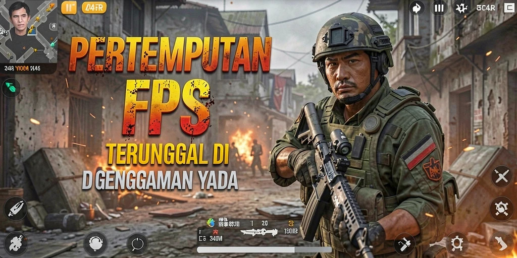 Screenshot menunjukkan aksi intens di medan perang 34R.