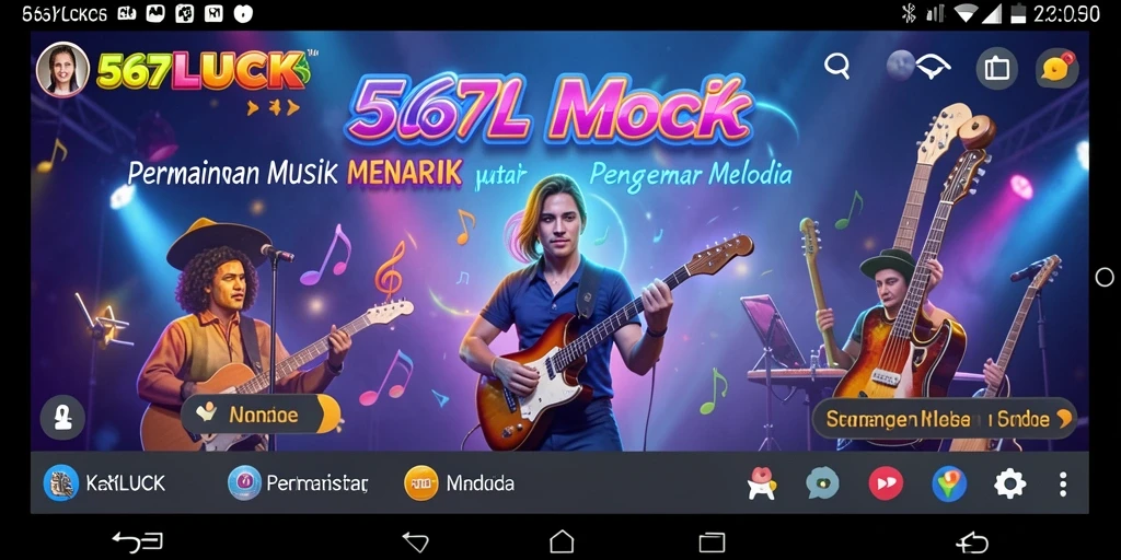 Tampilan gameplay menarik dari 567LUCK dengan berbagai genre musik.