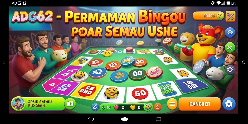 Screenshot gameplay ADG62 yang menampilkan keseruan permainan Bingo.
