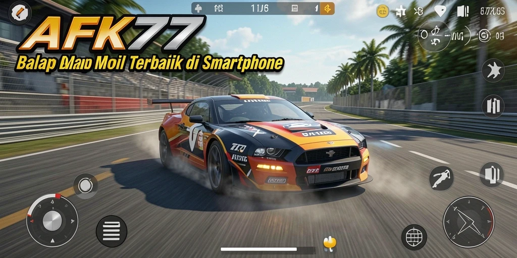 Tangkapan layar gameplay AFK77 yang menunjukkan aksi balapan seru.