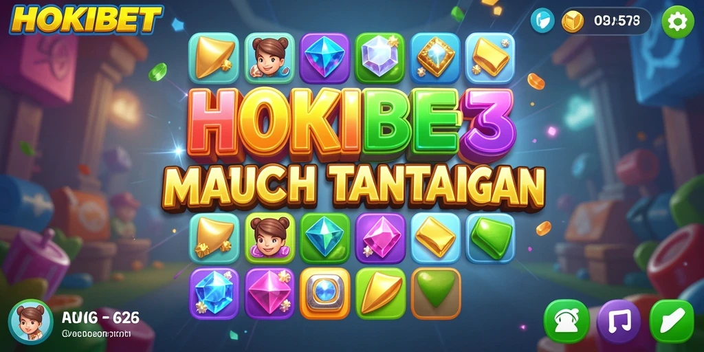 Tangkapan layar HOKIBET menampilkan gameplay Match-3 yang mendebarkan.