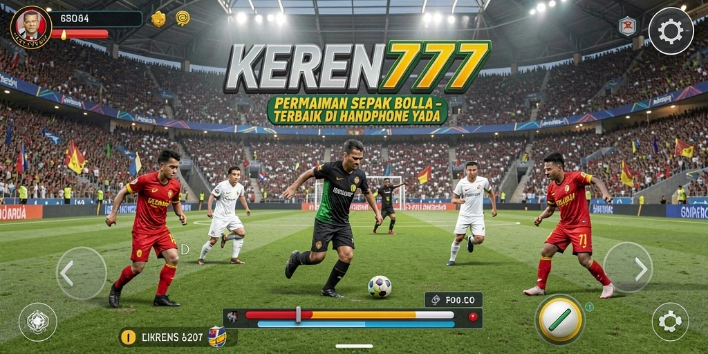 Tampilan gameplay KEREN777 yang menampilkan aksi sepak bola seru.