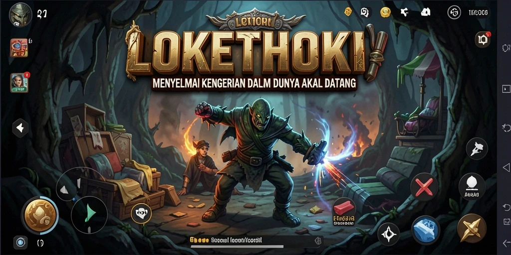Tangkapan layar gameplay LOKETHOKI, menunjukkan suasana menakutkan dan atmosfer Horror.