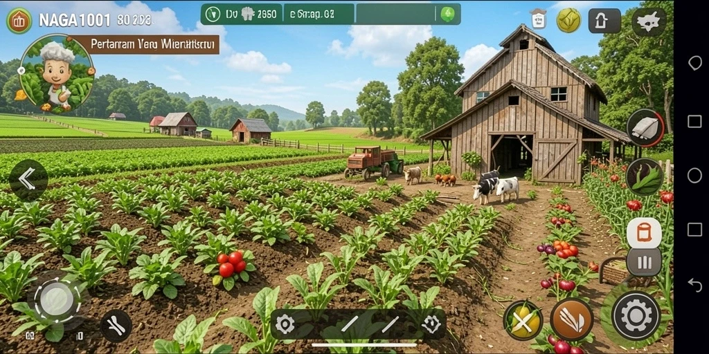 Tampilan seru gameplay pertanian di NAGA1001.