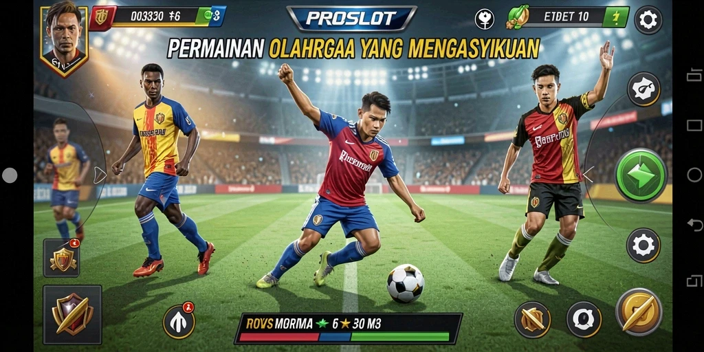 Screenshot permainan PROSLOT dengan tampilan seru saat pertandingan.