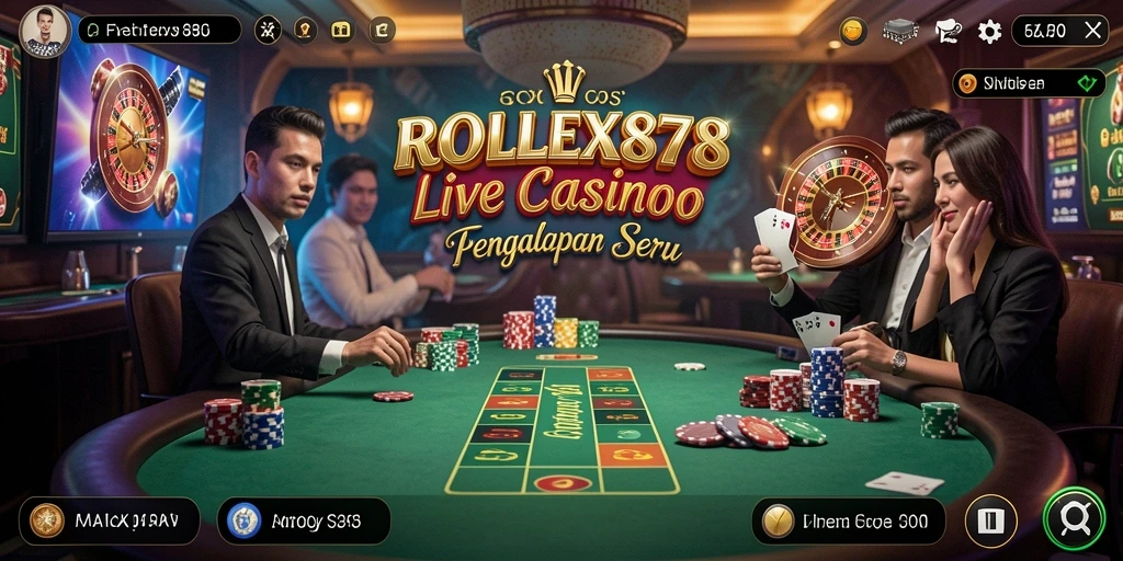 Tampilan permainan Live Casino yang menegangkan di ROLEX878.
