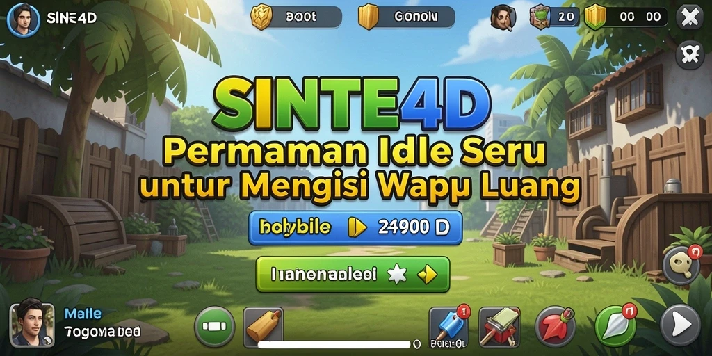 Tampilan gameplay SINTE4D dengan aktivitas Idle yang menarik.