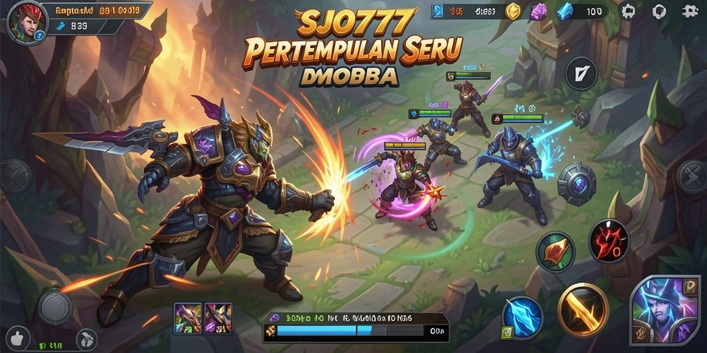 Screenshot SJO777 menampilkan aksi seru dalam pertempuran MOBA.