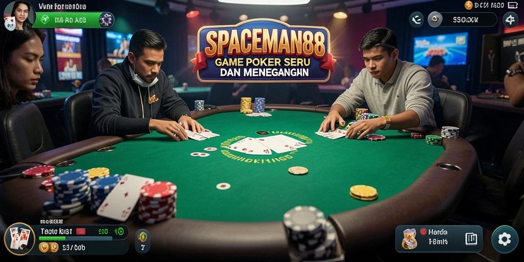 Tampilan gameplay poker yang seru di SPACEMAN88.