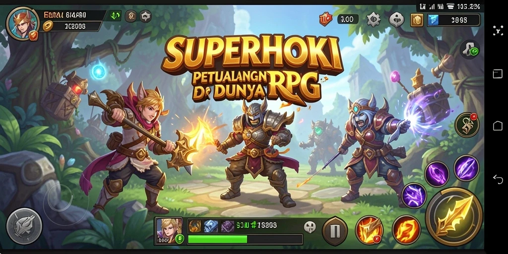 Screenshot gameplay RPG SUPERHOKI yang menarik dan penuh aksi.